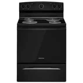 Amana 30 Freestanding Electric Range with Easy-Clean Glass Door in Black