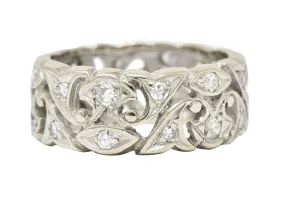 Art Deco 0.60 CTW Diamond 14 Karat White Gold Eternity Band Ring