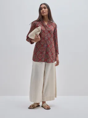 Buy Utsa Maroon Printed Straight Kurti from Westside